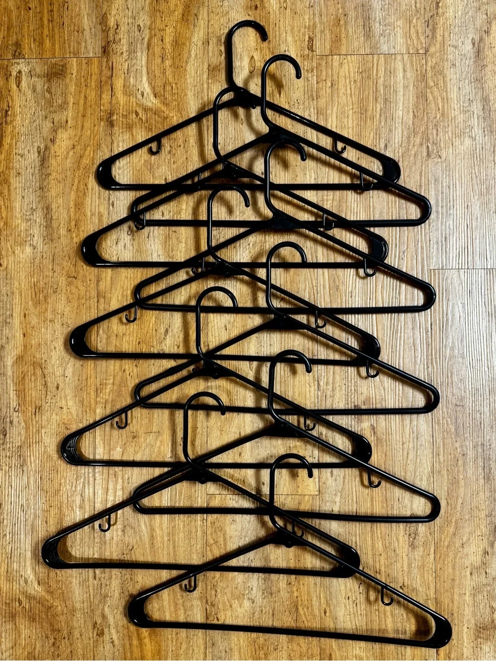 20pk Black Plastic Clothes Hangers - Multipurpose Home Storage